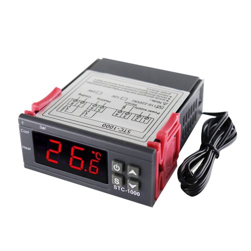 Immagine di Digitale Regolatore di Temperatura del Termostato Termoregolatore incubatore Relè LED 10A Riscaldamento Raffreddamento STC-1000 STC 1000 12V 24V 220V