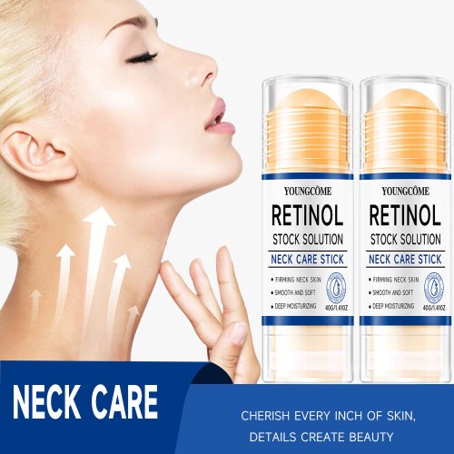Imagen de Barra para el cuidado del cuello con retinol: tratamiento reafirmante antienvejecimiento, ácido hialurónico y colágeno, reducción de arrugas para la piel caída