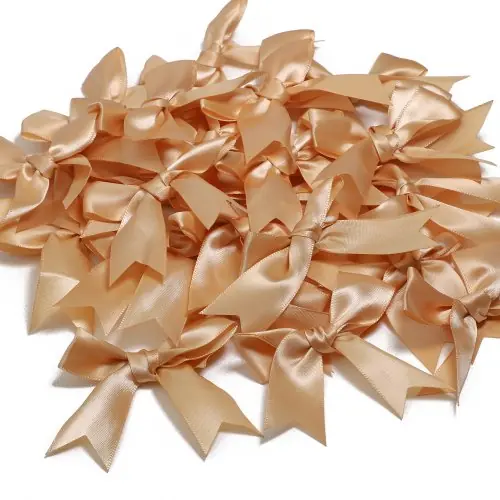 Image de Nœuds de Ruban Doré 25mm - Décoration Élégante pour Mariages & Fêtes