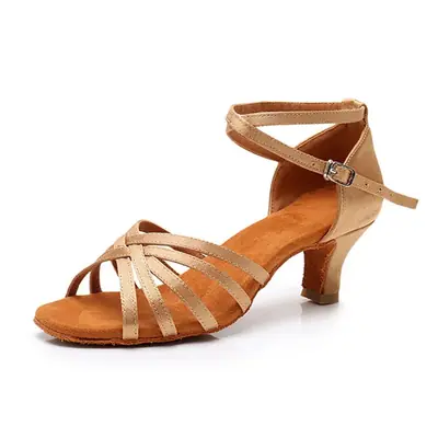 Image de Chaussures de Danse Latine Femme - Talon 5-7 cm Satin Sans Nœud
