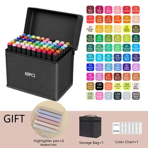 Image de Marqueurs Alcool Couleurs - Double Pointe pour Dessin & Croquis