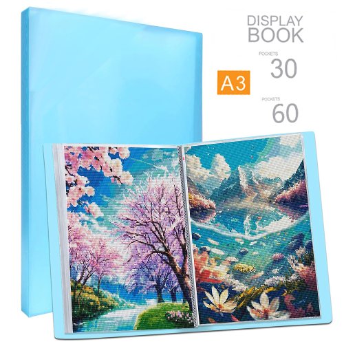 Imagen de Álbum de Fotos con Bolsillos Transparentes para Pintura de Diamante, Carpeta Grande con 30-60 Páginas, Organizador de Papelería y Manualidades