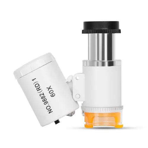 Image de Loupe Microscope 60x avec 3 LED - Identification Monnaie & Antiquités