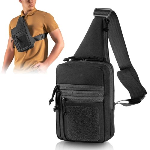 Afbeelding van Tactische Schouderborsttas met Pistoolholster: Verborgen Draagdoek, Crossbody Range Gun & Converteerbare Rugzak voor Jacht en Kamperen