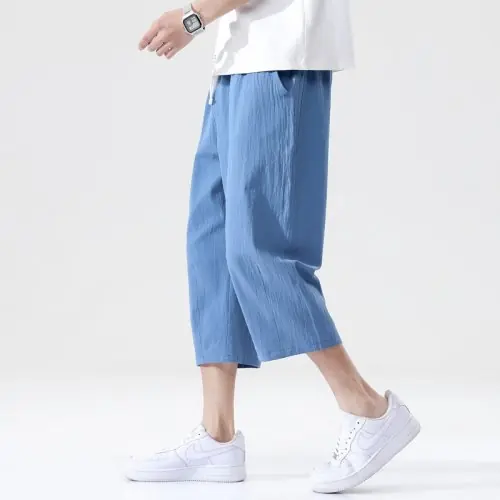 Image de Shorts Hommes Coton Lin Été Décontracté