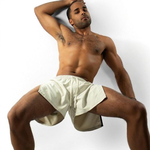 Image of Men's Quick-Dry Woven Summer Sports Shorts with Side Zipper for Beach, Jogging, Fitness, and Casual Wear