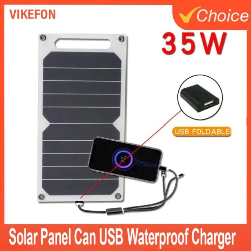 Bild von Wasserdichtes Tragbares Solarladegerät mit 5,35 W Leistung – USB-Ladegerät für Outdoor-Aktivitäten, Camping und Wanderungen, befestigbar am Rucksack