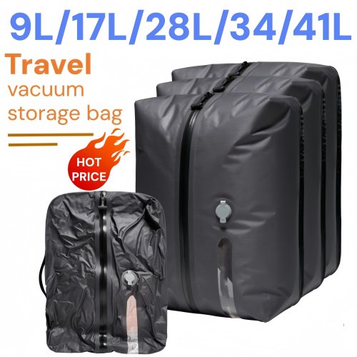 Imagen de Bolsas de compresión al vacío para exteriores, bolsas de almacenamiento de ropa de viaje para acampar, ligeras, organizador ahorrador de espacio para viajes de senderismo