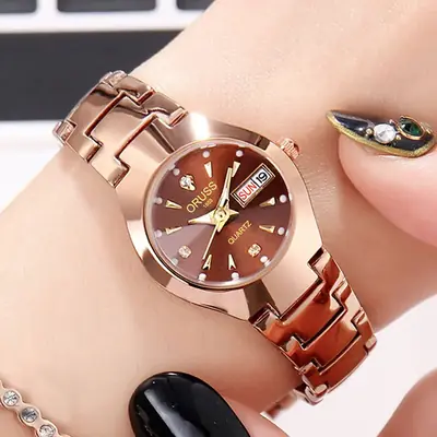 Image de Montre Femme Élégante en Acier Inoxydable - Quartz & Étanche 30M