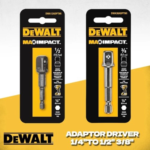 Image de Adaptateur Dewalt 1/4" à 1/2" ou 3/8" - Impact Max