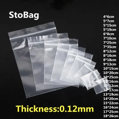 Image de Sacs de Rangement Transparent avec Fermeture Éclair - 100 pcs
