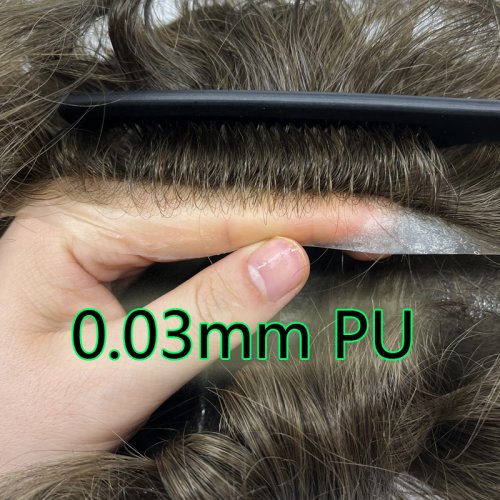 Image of Natural Looking Ultra-Thin Skin Toupee for Men with Realistic Hairline – Human Hair Capillary Prosthesis System