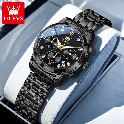 Bild von Elegante Damen-Armbanduhr mit Diamant-Verzierung – Luxus Chronograph