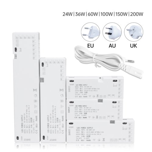 Image de Transformateur LED 220V vers 12V/24V - Puissances 24W à 200W