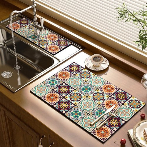 Image de Tapis de Cuisine Rétro Absorbant