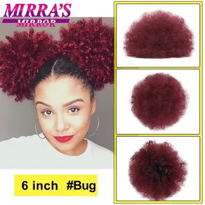 Image de Chignon Afro Bouffé 10 Pouces - Extension Synthétique