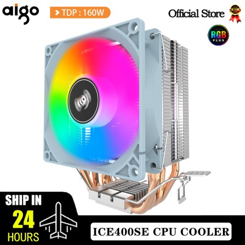 Imagen de Enfriador de CPU por Aire ICE400SE con Ventilador Silencioso y 4 Tubos de Calor para Intel LGA 115x, 1700, 775, 1200 y AMD AM3, AM4, AM5