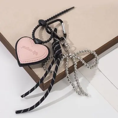 Image de Casque Ours Pendentif - Porte-clés Mignon en Corde Tressée