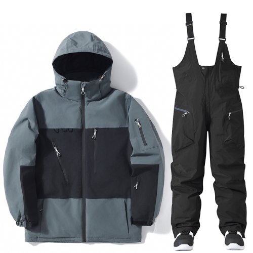Immagine di 2025, abbigliamento da sci invernale per uomo e donna, set di tute da snowboard, abbigliamento da sci sulla neve, giacche e pantaloni da sci, pantaloni con bavaglini da sci sulla neve