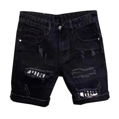 Image de Shorts en jean déchirés patchwork homme