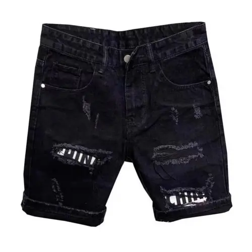 Image de Shorts en jean déchirés patchwork homme