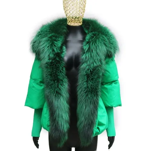 Image de Manteau Luxe Femme Col Fourrure Renard - Hiver 2024