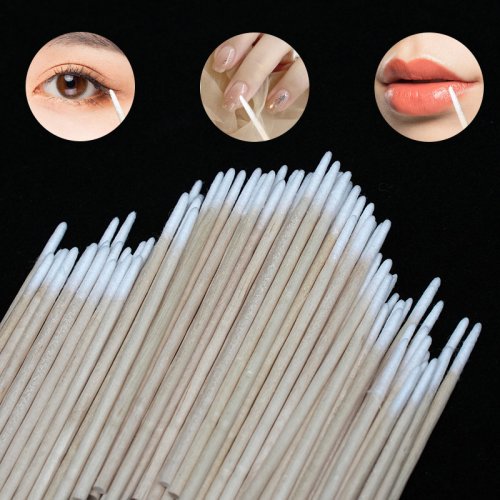 Afbeelding van 300 Stuks Nagels Hout Wattenstaafje Schoon Sticks Nagellak Remover Art Gereedschap Houten Katoenen Hoofd Manicure Corrector Nagellak tool