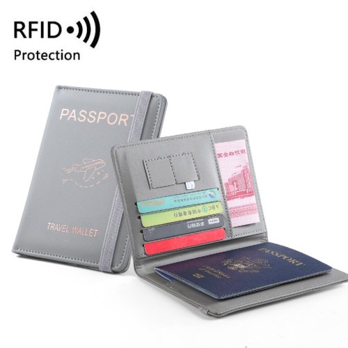 Afbeelding van Stijlvolle PU Lederen Paspoorthouder met RFID Bescherming