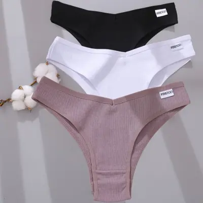 Image de Culottes Brésiliennes Femme en Coton Doux - Lot de 3/5 Pièces