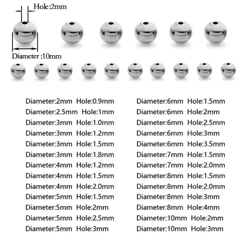 Image de Perles Acier Inoxydable 2-10mm - Parfaites pour Brésiliens & Bracelets