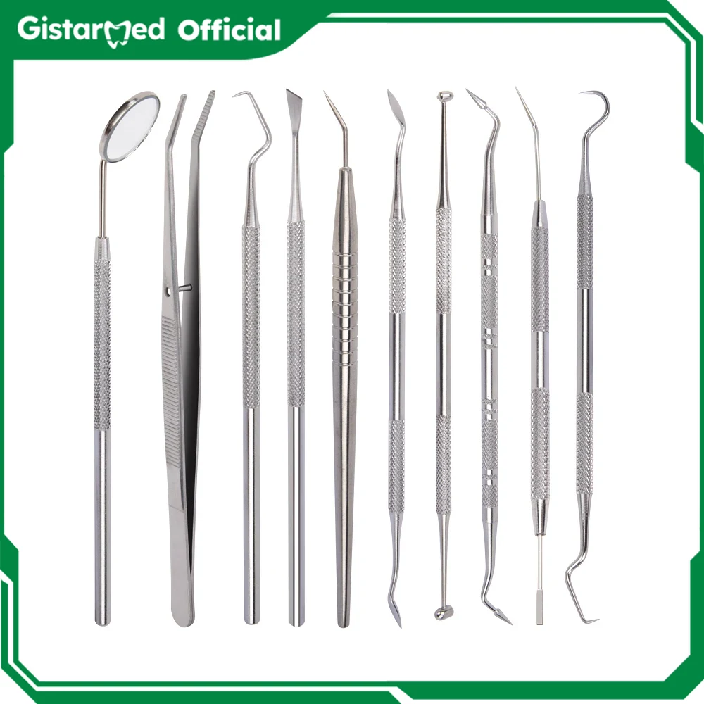 Imagen de Juego de 4 unidades de raspador de sarro, eliminador de placa, espejo Dental, espátula para recoger dientes, higiene de dentista, Kit de cuidado bucal, herramienta de limpieza Dental