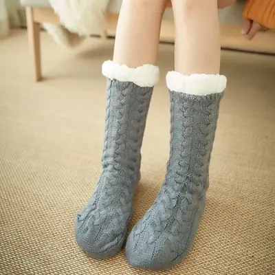 Image de Chaussettes Thermiques Pelucheuses pour Femme - Confort Hivernal