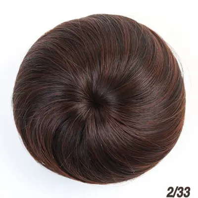 Image de Chignon Synthétique Marron Rouge - Extension de Cheveux en Fibre Haute Température