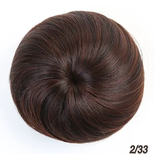 Image de Chignon Synthétique Marron Rouge - Extension de Cheveux en Fibre Haute Température