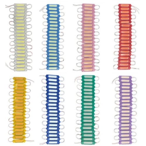 Image of 20-Pack 12V Multicolor COB LED Light Modules for Waterproof Backlighting – IP65 Rated for Car, Truck, Train, Signage & Christmas Decorations