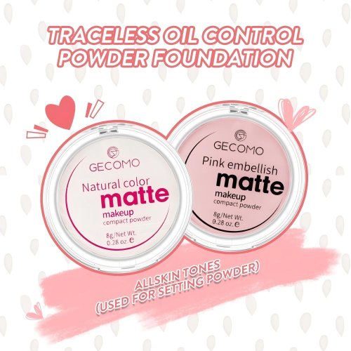 Afbeelding van GECOMO Matterend compact poeder 12 uur langdurige oliecontrole Zijdeachtig mat make-up setting poeder Doorschijnend voor alle huidtinten