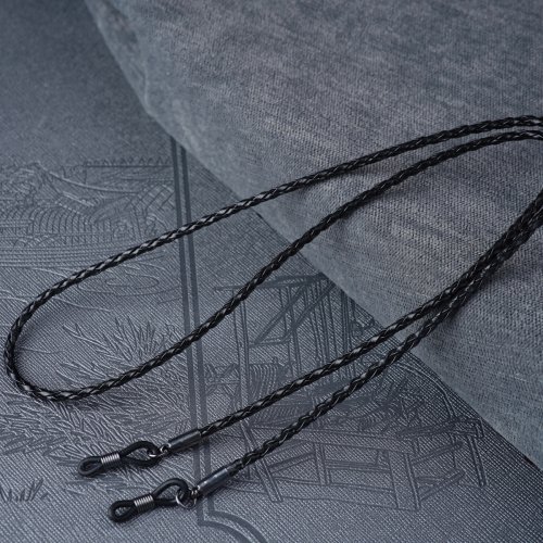 Immagine di Corda per Occhiali in Pelle Intrecciata con Catena – Accessorio Antiscivolo per Uomo e Donna, Ideale per Sport all'Aperto, Disponibile in 11 Colori