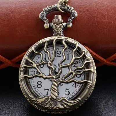 Image de Montre de Poche Steampunk Arbre de Vie - Élégance Vintage