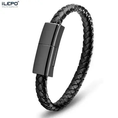 Image de Bracelet USB Chargeur Portable en Cuir