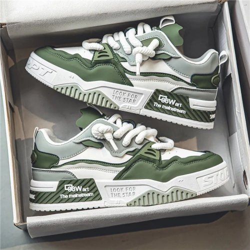 Afbeelding van Stijlvolle Herensneakers met Anti-Slip Zool – Comfortabele Casual Schoenen met Veters voor Buitenactiviteiten