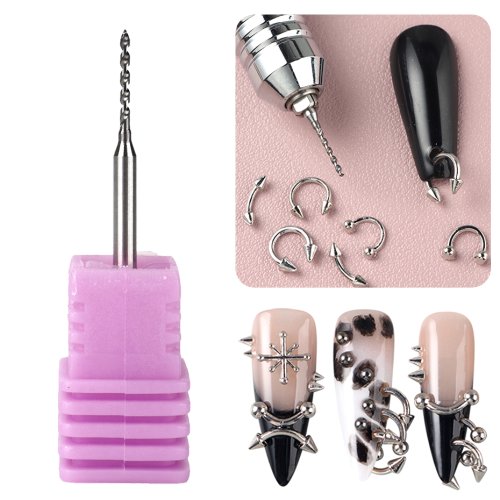 Immagine di Punta per Trapano per Unghie in Acciaio al Tungsteno – Strumento di Punzonatura Preciso per Nail Art, Gioielli Aperti e Decorazioni Piercing