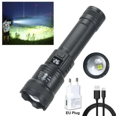 Lampe Torche LED 2000LM - Puissante & Rechargeable