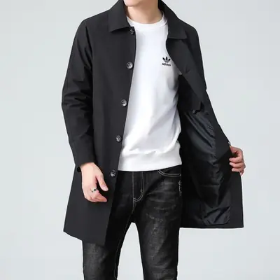Image de Manteau Long Homme Coupe-Vent Décontracté