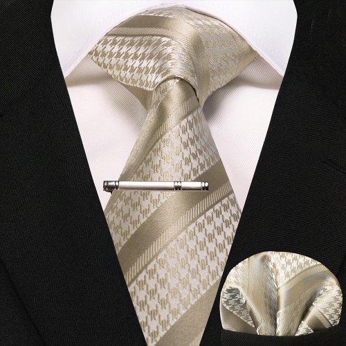 Bild von Elegante Marineblaue Seidenkrawatte Set – Perfekt für Hochzeit & Party