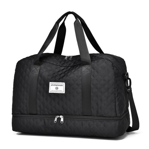 Imagen de Bolsa de viaje ligera de celosía rómbica, bolsa de almacenamiento de Fitness deportiva de gran capacidad, bolsa portátil de noche para Weekender