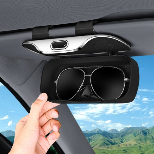 Bild von Multifunktionale Auto-Brillenbox mit integriertem Sonnenbrillenhalter und Brillenetui – Praktische Tragbare Halterung für Fahrer und Beifahrer