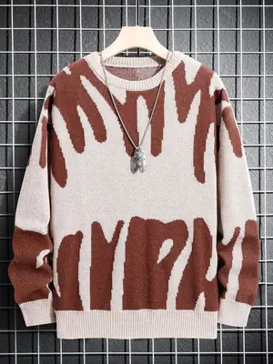Image de Pull Homme Jacquard Irregular Col Rond - Automne/Hiver