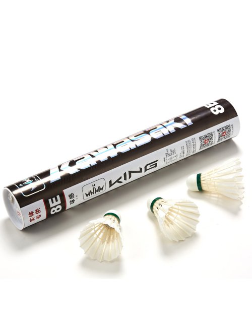 Immagine di Volano da Badminton Kawasaki King 8E e 10E in Piume d'Oca – Palline Durevoli per Allenamento e Gioco Professionale