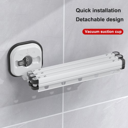 Imagen de Tendedero de Ropa Plegable para Interior con Sistema Retráctil y Montaje en Pared – Ahorro de Espacio Ideal para Lavandería y Hogar