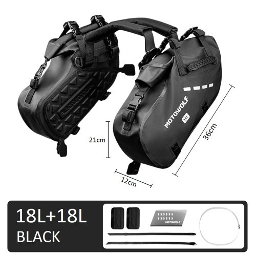 Image de Sacs de Selle Imperméables 48L + 18L pour Moto